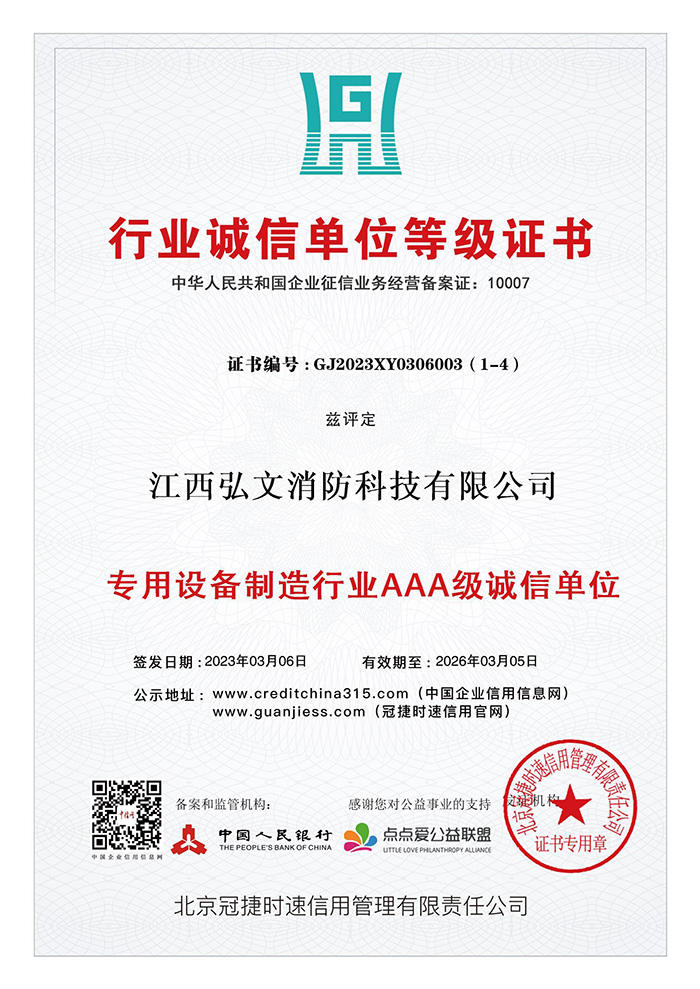 行業誠信單位等級證書